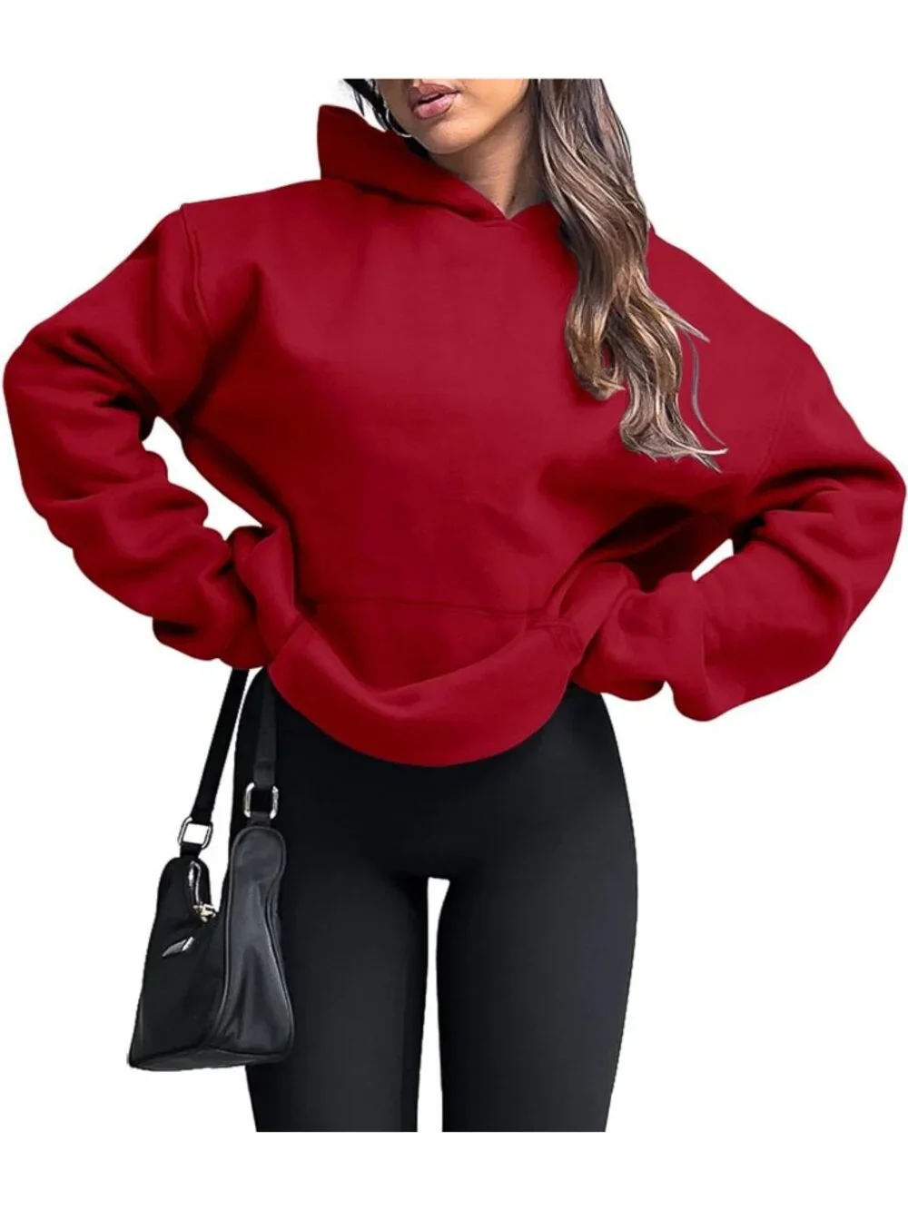Cozy Casual Pullover Hoodie for Women | Long Sleeve, Kangaroo Pocket, Drop